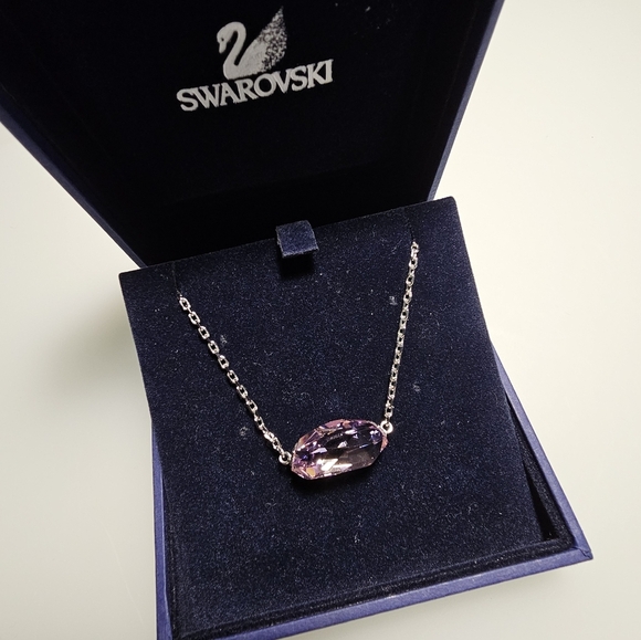 🇦🇹 Swarovski Pink Crystal & Rhodium Plated Necklace - Picture 5 of 16